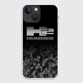 Чехол для iPhone 13 mini с принтом H2 | HUMMER LOGO в Кировске,  |  | Тематика изображения на принте: auto | h1 | h2 | hammer | hmmwv | hummer | logo | авто | ам | военный | военный автомобиль | лого | логотип | милитари | миллитари | хаки | хамер | хаммер