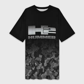 Платье-футболка 3D с принтом H2  HUMMER LOGO в Кировске,  |  | auto | h1 | h2 | hammer | hmmwv | hummer | logo | авто | ам | военный | военный автомобиль | лого | логотип | милитари | миллитари | хаки | хамер | хаммер