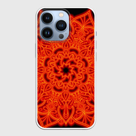 Чехол для iPhone 13 Pro с принтом Огненная мандала в Кировске,  |  | абстрактный | абстракция | антистресс | ловец снов | медитативный | медитация | орнамент | плетение | радиальная | узор | этнический