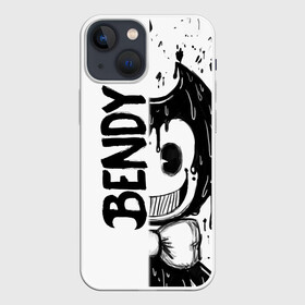 Чехол для iPhone 13 mini с принтом BENDY   БЕНДИ БРЫЗГИ КРАСКИ в Кировске,  |  | bendy | bendy and the ink machine | tegunvteg | бенди | бени | бенни | брызги | бэнди | детская | детям | игра | компьютерная игра | краска | машина | ужастик | чернила | чернильная