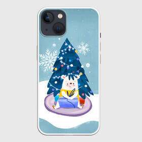 Чехол для iPhone 13 с принтом Медвежонок под новогодней елкой в Кировске,  |  | 2022 | christmas | new year | животные | звери | зверюшки | зима | кавай | медведь | медвежонок | милота | милый | мишка | нг | новогодний | новый год | рождество | снег