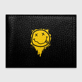 Обложка для студенческого билета с принтом NIRVANA LOGO SMILE, БРЫЗГИ КРАСОК в Кировске, натуральная кожа | Размер: 11*8 см; Печать на всей внешней стороне | band | cobain | face | kurt | logo | music | nirvana | rock | rocknroll | группа | кобейн | курт | лого | логотип | музыка | музыкальная | нирвана | рожица | рок | рокнролл | символ