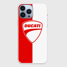 Чехол для iPhone 13 Pro Max с принтом DUCATI WHITE RED STYLE LOGO в Кировске,  |  | Тематика изображения на принте: ducati | italy | moto | motocycle | racing | sport | дукати | италия | мото | мотоспорт | мотоцикл | рейсинг | спорт