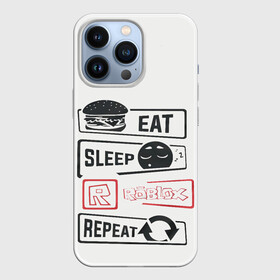 Чехол для iPhone 13 Pro с принтом Roblox repeat в Кировске,  |  | eat | game | repeat | roblox | sleep