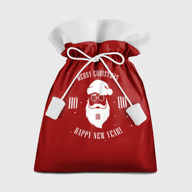 Подарочный 3D мешок с принтом Дед мороз ХИПСТЕР (Арт 1) в Кировске, 100% полиэстер | Размер: 29*39 см | Тематика изображения на принте: дед мороз | новый год | новый год 2022 | праздники | рождество | с новым годом | санта клаус