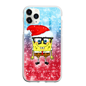 Чехол для iPhone 11 Pro матовый с принтом Новогодний Спанч Боб в Кировске, Силикон |  | sponge bob | spongebob | губка боб | квадратные штаны | мультфильм | новый год | рождество | санта | сквэр пэнтс | снег | снежинка | спанч боб