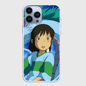 Чехол для iPhone 13 Pro Max с принтом Spirited awаy в Кировске,  |  | anime | chihiro ogino | dragon | ghibli | girl | haku | sen | spirit of the kohaku river | spirited away | аниме | девочка | дзибли | дракон | дух реки | сэн | тихиро | хаку