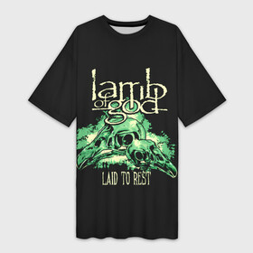 Платье-футболка 3D с принтом Laid to rest в Кировске,  |  | alternative | lamb of god | log | metall | music | rock | альтернатива | ламб оф гад | ламб оф год | металл | музыка | рок