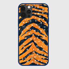 Чехол для iPhone 12 Pro Max с принтом Новогодняя шкура тигра в Кировске, Силикон |  | 2022 | новый год | оранжевый | полосатый | полоски | полосы | снег | снежинки | тгриный | тигр