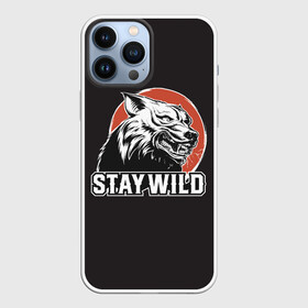 Чехол для iPhone 13 Pro Max с принтом STAY WILD (Волк) в Кировске,  |  | gray wolf | predator | the beast | volkolak | wolf | wolfhound | волк | волкодав | волколак | волчара | вурдалак | дикий зверь | зверь | злой волк | зов волка | морской волк | оборотень | оскал | рисунок волка | санитар леса