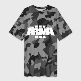 Платье-футболка 3D с принтом ARMA 3  АРМА 3  МИЛИТАРИ в Кировске,  |  | arma | arma 3 | arma3 | game | logo | military | war | арма 3 | арма3 | война | игра | игры | лого | логотип | милитари | хаки | шутер