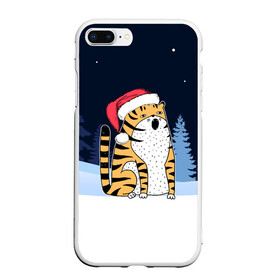 Чехол для iPhone 7Plus/8 Plus матовый с принтом Удивленный тигр 2022 в Кировске, Силикон | Область печати: задняя сторона чехла, без боковых панелей | 2022 | год тигра | новый год | новый год 2022 | символ года | тигр | тигренок | тигрица | тигры