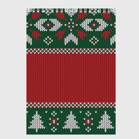 Скетчбук с принтом Knitted Christmas Pattern в Кировске, 100% бумага
 | 48 листов, плотность листов — 100 г/м2, плотность картонной обложки — 250 г/м2. Листы скреплены сверху удобной пружинной спиралью | background | christmas | holiday | knitted | knitted pattern | pattern | trees | winter | вязаный | вязаный узор | елки | зима | праздник | рождество | узор | фон