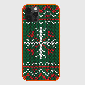 Чехол для iPhone 12 Pro с принтом Knitted Snowflake Pattern в Кировске, силикон | область печати: задняя сторона чехла, без боковых панелей | background | christmas | holiday | knitted pattern | pattern | snowflakes | trees | winter | вязаный узор | елки | зима | праздник | рождество | снежинки | узор | фон