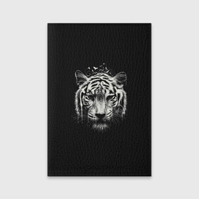 Обложка для паспорта матовая кожа с принтом Черно Белый Тигр. Head в Кировске, натуральная матовая кожа | размер 19,3 х 13,7 см; прозрачные пластиковые крепления | 2022 | 22 | black | head | muzzle | new | second | symbol | tiger | twenty | two | white | year | белый | второй | год | года | голова | двадцать | нового | новый | символ | тигр | черный