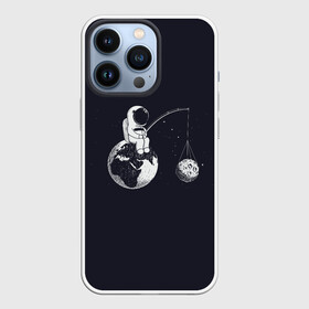 Чехол для iPhone 13 Pro с принтом Мы одни в этой Вселенной... в Кировске,  |  | астронавт | вселенная | космонавт | космос | луна | рыбалка