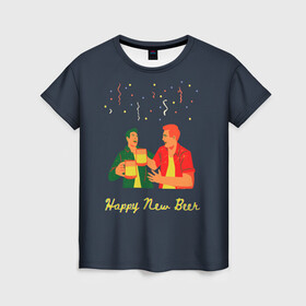 Женская футболка 3D с принтом happy new beer 2022 в Кировске, 100% полиэфир ( синтетическое хлопкоподобное полотно) | прямой крой, круглый вырез горловины, длина до линии бедер | 2 | 2022 | 22 | beer | friends | fun | happy | holiday | human | new | people | rain | serpentine | year | веселье | год | дождик | дождь | друзья | люди | новый | праздник | серпантин | человек