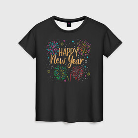 Женская футболка 3D с принтом Fireworks Explosinons. Happy New Year в Кировске, 100% полиэфир ( синтетическое хлопкоподобное полотно) | прямой крой, круглый вырез горловины, длина до линии бедер | 2022 | 22 | claps | explosion | fireworks | happy | new | paint | rain | salute | snow | year | взрыв | год | дождик | краски | новый | салюта | снег | фейерверк | хлопки