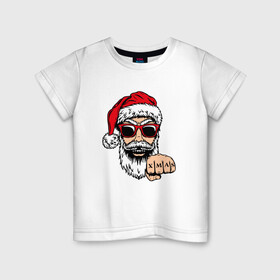 Детская футболка хлопок с принтом Bad Santa xmas Плохой Санта в Кировске, 100% хлопок | круглый вырез горловины, полуприлегающий силуэт, длина до линии бедер | Тематика изображения на принте: 2022 | santa | дед мороз | новый год | новый год 2022 | санта