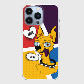 Чехол для iPhone 13 Pro с принтом Comics Пес Dog Love Yes в Кировске,  |  | comics | dog | pop art | собака | чихуахуа | яркий