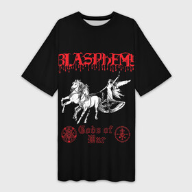Платье-футболка 3D с принтом Blasphemy  Gods of War в Кировске,  |  | black metal | blasphemy | death metal | metal | бласфеми | блэк метал | дэт металл | металл | рок
