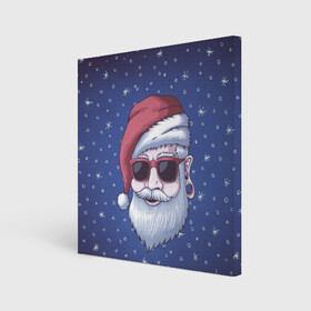 Холст квадратный с принтом САНТА ХИПСТЕР | SANTA HIPSTER в Кировске, 100% ПВХ |  | 2022 | bad | christmas | cold | dab | dub | hipster | klaus | merry | new | santa | snow | winter | year | год | даб | зима | клаус | мороз | новый | рождество | санта | снег | тигр | тигра | хипстер | холод