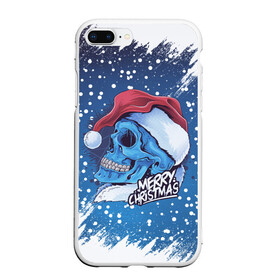 Чехол для iPhone 7Plus/8 Plus матовый с принтом Merry Christmas | Счастливого Рождества | Skull в Кировске, Силикон | Область печати: задняя сторона чехла, без боковых панелей | 2022 | christmas | cold | klaus | merry | new | santa | skull | snow | winter | year | год | дед | зима | клаус | мороз | новый | рождество | санта | скелет | снег | холод | череп