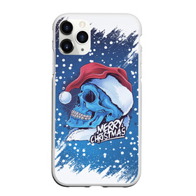 Чехол для iPhone 11 Pro матовый с принтом Merry Christmas | Счастливого Рождества | Skull в Кировске, Силикон |  | 2022 | christmas | cold | klaus | merry | new | santa | skull | snow | winter | year | год | дед | зима | клаус | мороз | новый | рождество | санта | скелет | снег | холод | череп