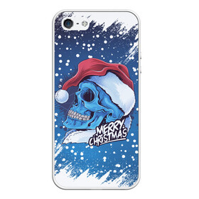 Чехол для iPhone 5/5S матовый с принтом Merry Christmas | Счастливого Рождества | Skull в Кировске, Силикон | Область печати: задняя сторона чехла, без боковых панелей | 2022 | christmas | cold | klaus | merry | new | santa | skull | snow | winter | year | год | дед | зима | клаус | мороз | новый | рождество | санта | скелет | снег | холод | череп