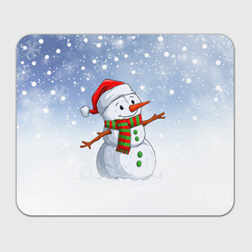 Прямоугольный коврик для мышки с принтом Веселый Снеговик   Happy Snowman в Кировске, натуральный каучук | размер 230 х 185 мм; запечатка лицевой стороны | christmas | santa | snowman | дед мороз | елка | зима | новый год | рождество | санта | снег | снеговик | снегурочка | снежинка