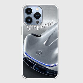 Чехол для iPhone 13 Pro с принтом Mercedes Benz EQ Silver Arrow Concept в Кировске,  |  | Тематика изображения на принте: arrow | car | concept | germany | mercedes benz | motorsport | power | silver | автомобиль | автоспорт | германия | мерседес | мощь | стрела