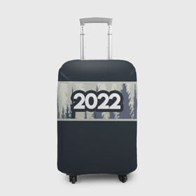 Чехол для чемодана 3D с принтом Новый Год 2022 (Лес) в Кировске, 86% полиэфир, 14% спандекс | двустороннее нанесение принта, прорези для ручек и колес | 2022 | зима | лес | новый год | новый год 2022 | холод