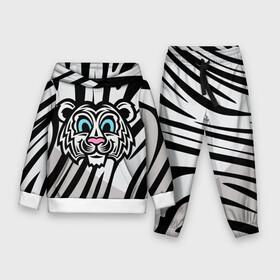 Детский костюм 3D (с толстовкой) с принтом Забавный Белый тигр в Кировске,  |  | tiger | белый тигр | восточный тигр | год тигра | кошка | тигр | тигренок | хищник