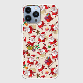 Чехол для iPhone 13 Pro Max с принтом Дед Мороз в Кировске,  |  | merry christmas | presents | santa | веселого рождества | дед мороз | подарки | рождество | санта | санта клаус | снежинки