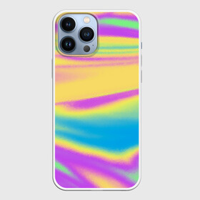 Чехол для iPhone 13 Pro Max с принтом Holographic Neon Waves в Кировске,  |  | Тематика изображения на принте: abstract | gradient | holographic | neon | neon stripes | rainbow | stripes | vaporwave | wave | абстрактный узор | абстракция | волны | голографические | градиент | краски | красочный | линии | неоновые полосы | полосы | радужный