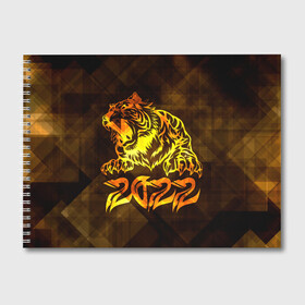 Альбом для рисования с принтом Хищник Тигр 2022 в Кировске, 100% бумага
 | матовая бумага, плотность 200 мг. | Тематика изображения на принте: 2022 | tiger | восточный тигр | год тигра | кошка | тигр | тигренок | хищник