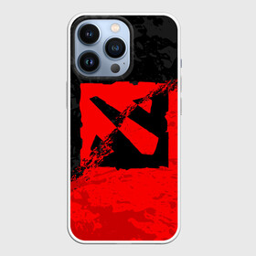 Чехол для iPhone 13 Pro с принтом DOTA 2 RED BLACK LOGO, БРЫЗГИ КРАСОК в Кировске,  |  | bristleback | dota | dota 2 | dota2 | heroes | invoker | lina | og team | pudge | shadow | team liquid | team spirit | the international | windranger | бристелбек | бристл | брызги красок | дота | дота 2 | дота2 | краски | пудж | тень | урса