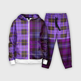 Детский костюм 3D с принтом Purple Checkered в Кировске,  |  | в клетку | клеточка | клетчатая фиолетовая | клетчатые вещи | рубашка в клетку | тартан | фиолетовая клетка | фиолетовые квадраты | шотландская клетка