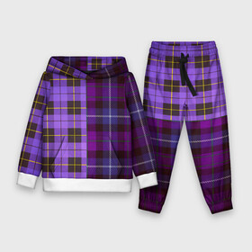 Детский костюм 3D (с толстовкой) с принтом Purple Checkered в Кировске,  |  | Тематика изображения на принте: в клетку | клеточка | клетчатая фиолетовая | клетчатые вещи | рубашка в клетку | тартан | фиолетовая клетка | фиолетовые квадраты | шотландская клетка