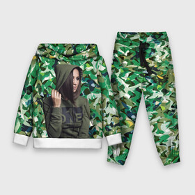 Детский костюм 3D (с толстовкой) с принтом Olga Buzova   camouflage в Кировске,  |  | beauty | camouflage | celebrity | girl | military | olga buzova | девушка | знаменитость | камуфляж | красавица | ольга бузова