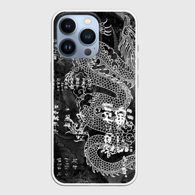 Чехол для iPhone 13 Pro с принтом Dragon Fire (Иероглифы) Японский Дракон в Кировске,  |  | beast | dragon | fire | grunge | горелый | дракон | животные | зверь | змей | иероглифы | когти | огонь | пепел | пламя | потертости | узор | чб | японский