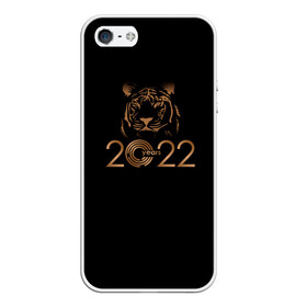 Чехол для iPhone 5/5S матовый с принтом 2022 Tiger Bronze Theme в Кировске, Силикон | Область печати: задняя сторона чехла, без боковых панелей | Тематика изображения на принте: 2022 | год тигра | нг | новый год | подарки на новый год | праздник | рождество | тигр