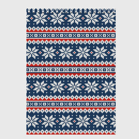 Скетчбук с принтом Knitted Christmas Pattern в Кировске, 100% бумага
 | 48 листов, плотность листов — 100 г/м2, плотность картонной обложки — 250 г/м2. Листы скреплены сверху удобной пружинной спиралью | Тематика изображения на принте: christmas | holiday | knitted pattern | new year | pattern | snowflakes | texture | вязаный узор | новый год | праздник | рождество | снежинки | текстура | узор