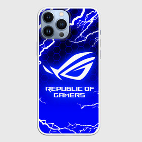 Чехол для iPhone 13 Pro Max с принтом REPUBLIC OF GAMERS   ASUS ROG   LIGHTNING   МОЛНИИ в Кировске,  |  | asus | game | gamer | gaming | ligtning | republic of gamers | rog | strix | zephyrus | асус | игры | молнии | рог | стрикс