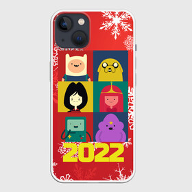 Чехол для iPhone 13 с принтом Новогоднее Время Приключений 2022 в Кировске,  |  | 2022 | adventure time | new year | время приключений | зима | праздник