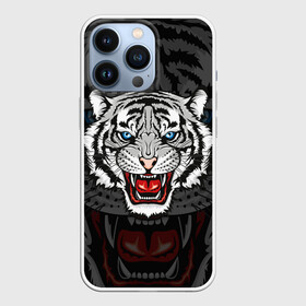 Чехол для iPhone 13 Pro с принтом ЧЁРНЫЙ ТИГР | BLACK TIGER УЗОР в Кировске,  |  | Тематика изображения на принте: 2022 | beast | merry christmas | new year | red bow | santa hat | snow | tiger | winter | winter is coming | year of the tiger | год тигра | дед мороз | животные | звери | зверь | зима | зима 2022 | зима близко | новог | новогодни