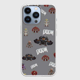 Чехол для iPhone 13 Pro с принтом MONSTER PATTERN | DOOM в Кировске,  |  | Тематика изображения на принте: demons | devil | doom | doom eternal | doom slayer | hell | pettern | slayer | ад | демон | демоны | дум | монстрики | монстры | паттерн