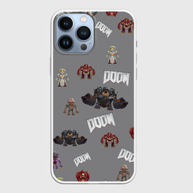 Чехол для iPhone 13 Pro Max с принтом MONSTER PATTERN | DOOM в Кировске,  |  | Тематика изображения на принте: demons | devil | doom | doom eternal | doom slayer | hell | pettern | slayer | ад | демон | демоны | дум | монстрики | монстры | паттерн