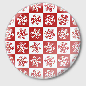 Значок с принтом Шахматные Снежинки в Кировске,  металл | круглая форма, металлическая застежка в виде булавки | зима | новогоднее настроение | новый год | снежинки | шахматные снежинки | шахматы