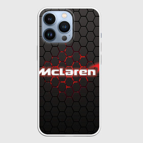 Чехол для iPhone 13 Pro с принтом McLaren carbon theme в Кировске,  |  | Тематика изображения на принте: f1 | formula 1 | mclaren | авто | гонки | макларен | формула 1